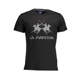 La Martina Elegant Crew Neck Tee with Iconic Print -   -  La Martina.